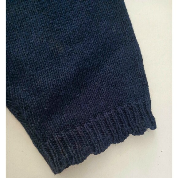 VTG Equestrian Hand Embroidered Cotton Knit Cardigan Navy Sz S/P - Picture 7 of 10